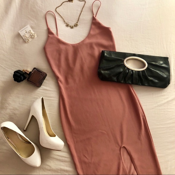 Missguided Dresses & Skirts - Missguided Pink Strappy Midi Party/Clubbing Dress